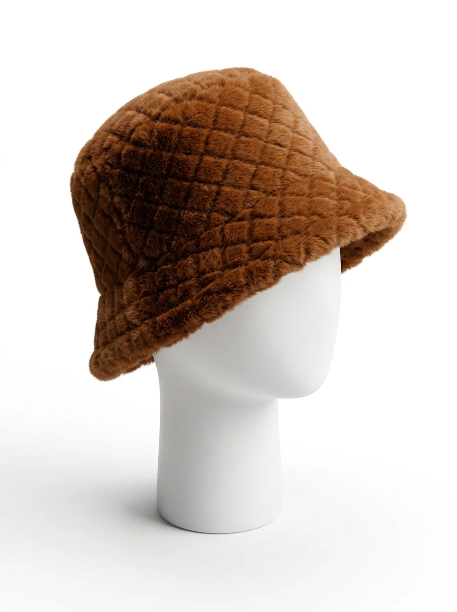 Chapeau cloche aspect fourrure hiver ajustable - Vue 3 - Chapeau cloche