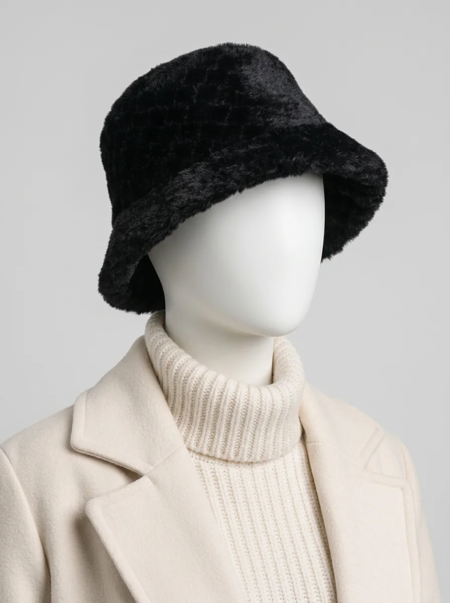 Chapeau cloche aspect fourrure hiver ajustable - Vue 6 - Chapeau cloche