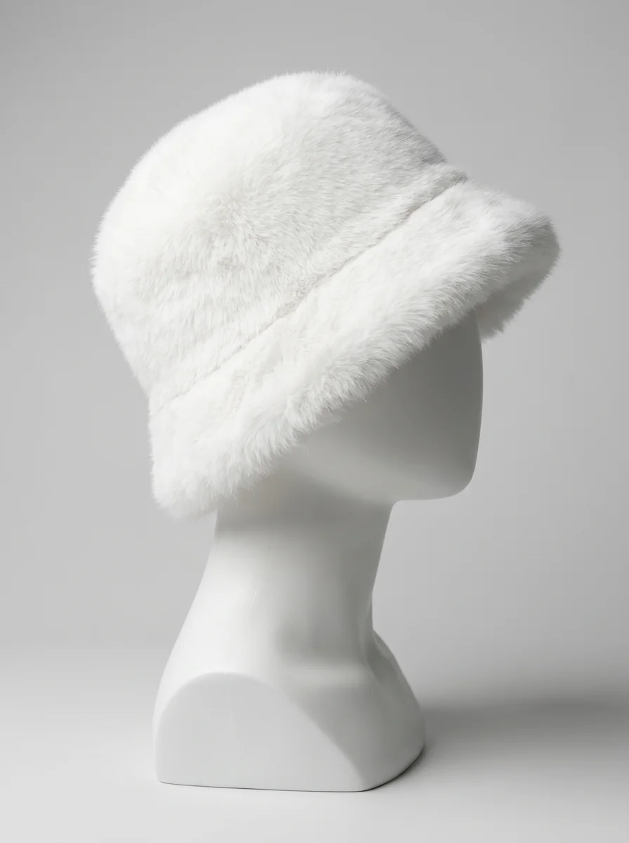 Chapeau cloche imitation fourrure ajustable style moderne - Vue 3 - Chapeau cloche