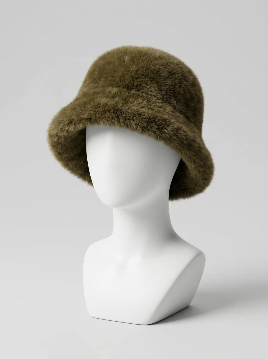 Chapeau cloche imitation fourrure ajustable style moderne - Vue 7 - Chapeau cloche