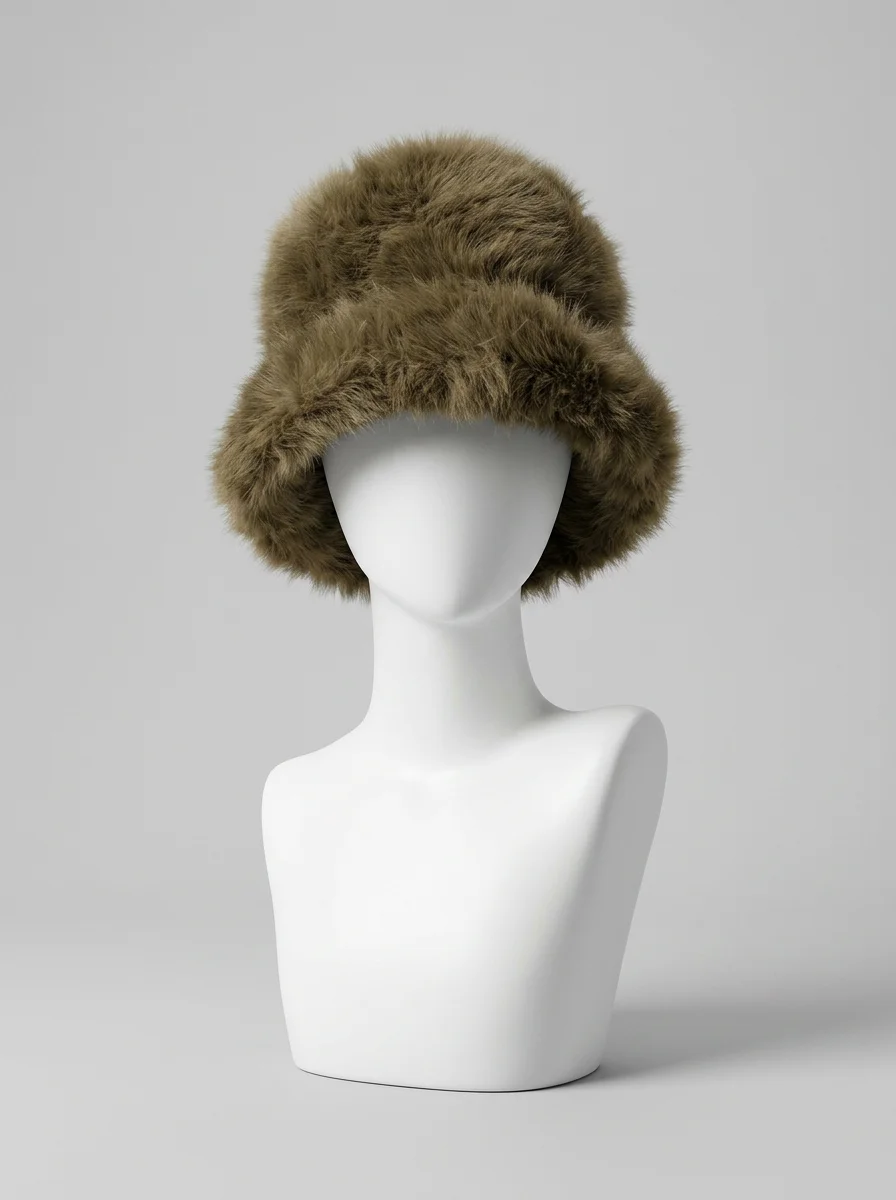 Chapeau cloche imitation fourrure ajustable style moderne - Vue 8 - Chapeau cloche