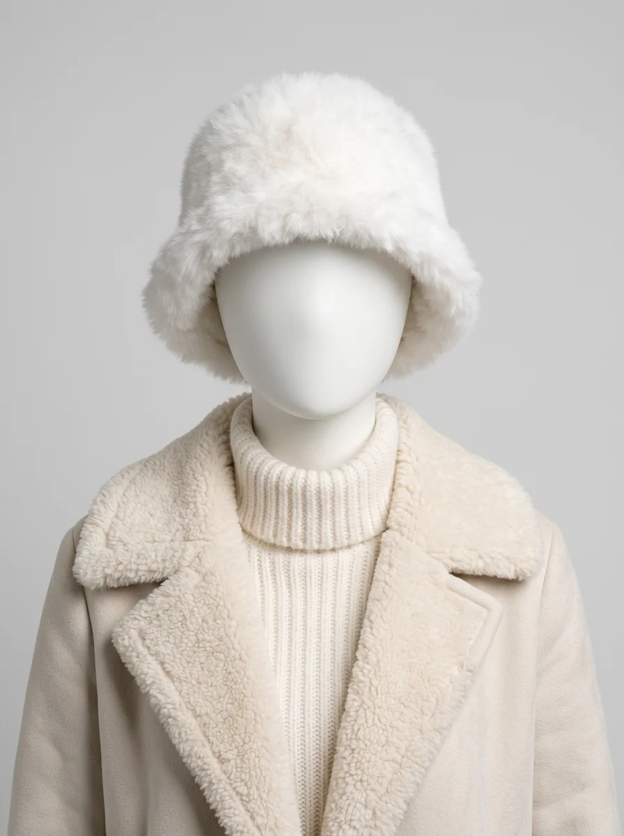 Chapeau cloche imitation fourrure ajustable style moderne - Vue 9 - Chapeau cloche