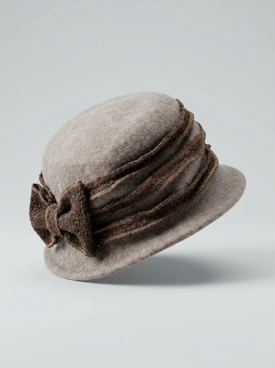 Chapeau cloche laine hiver femme chic nœud décoratif - Vue 4 - Chapeau cloche