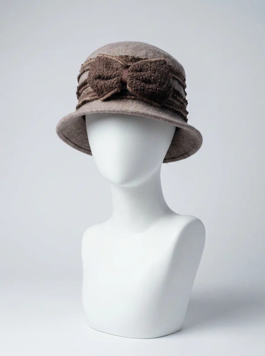 Chapeau cloche laine hiver femme chic nœud décoratif - Vue 5 - Chapeau cloche