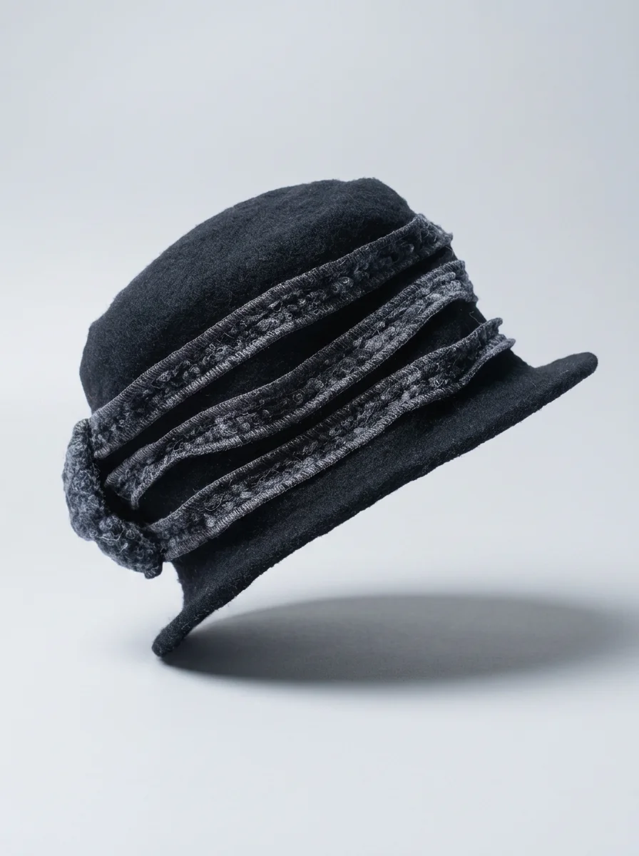 Chapeau cloche laine hiver femme chic nœud décoratif - Vue 7 - Chapeau cloche