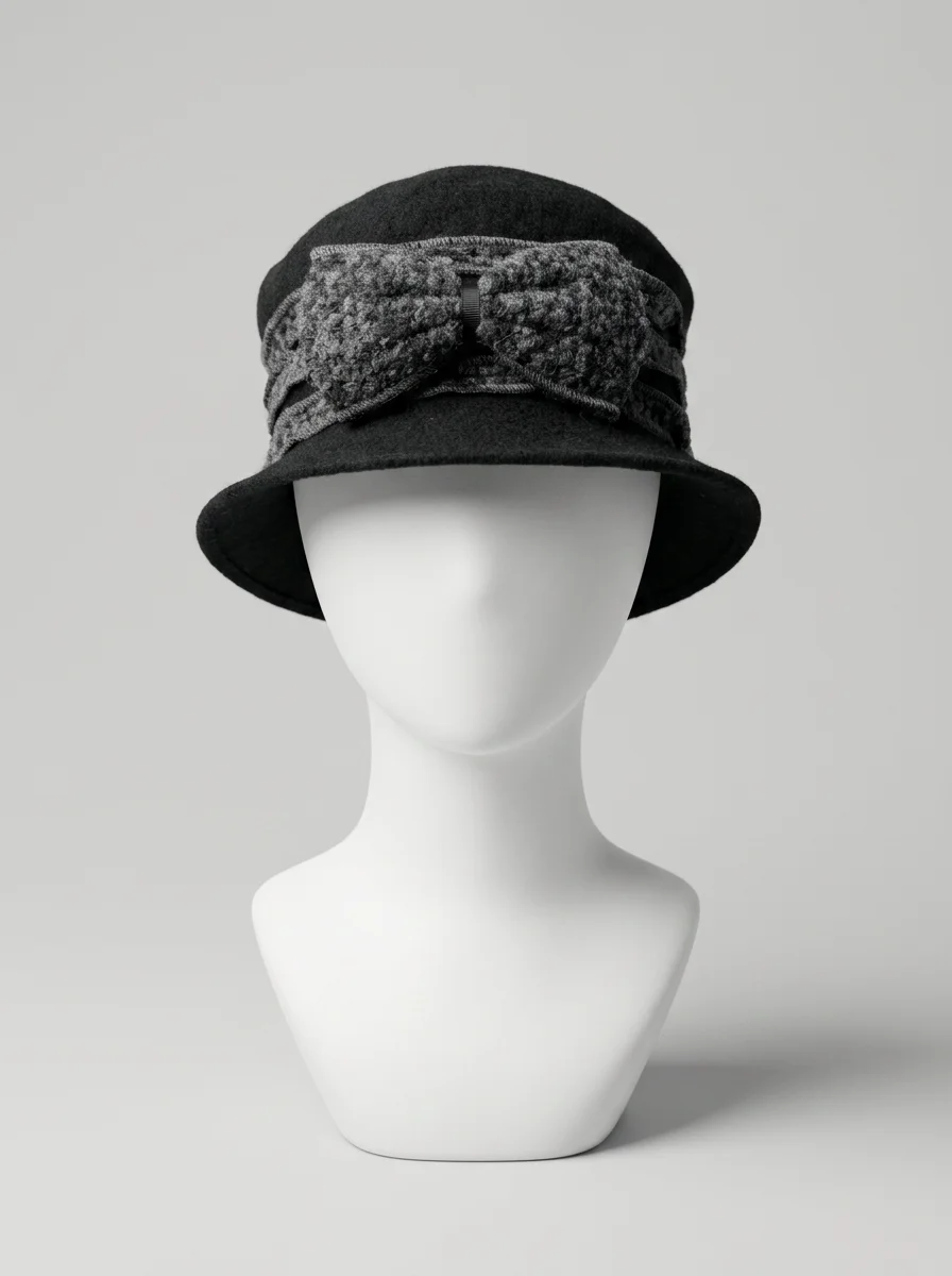 Chapeau cloche laine hiver femme chic nœud décoratif - Vue 8 - Chapeau cloche