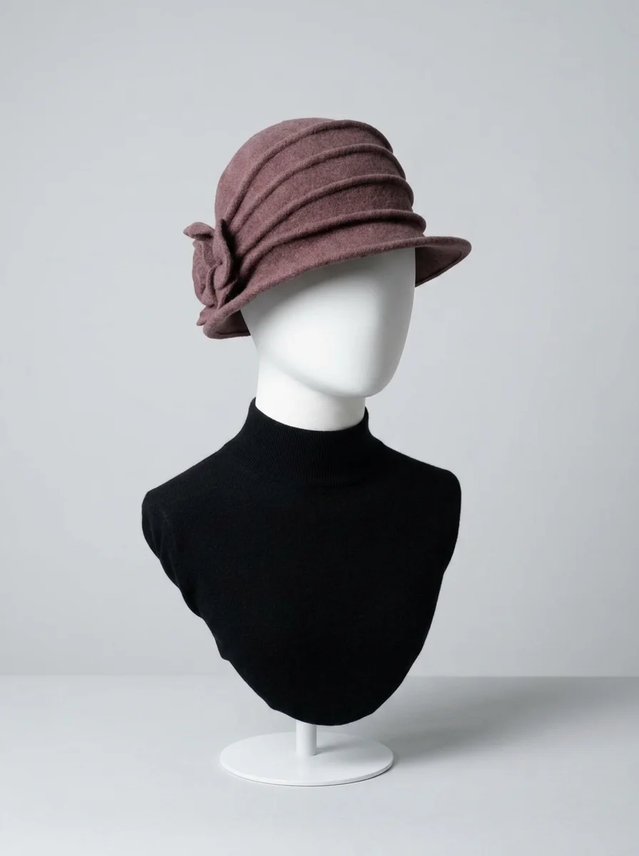 Chapeau cloche laine hivernal ornement fleur chic - Vue 10 - Chapeau cloche
