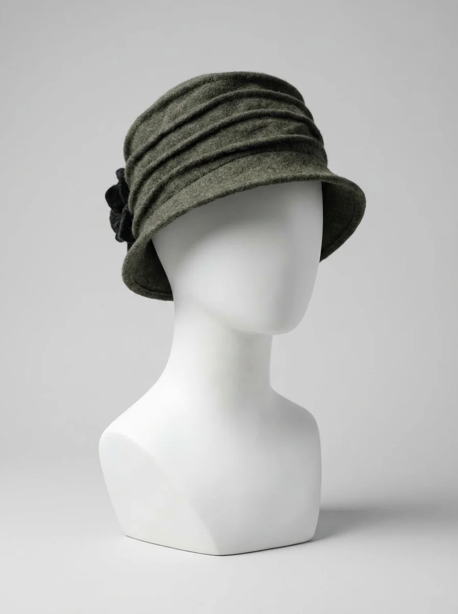 Chapeau cloche laine hivernal ornement fleur chic - Vue 12 - Chapeau cloche