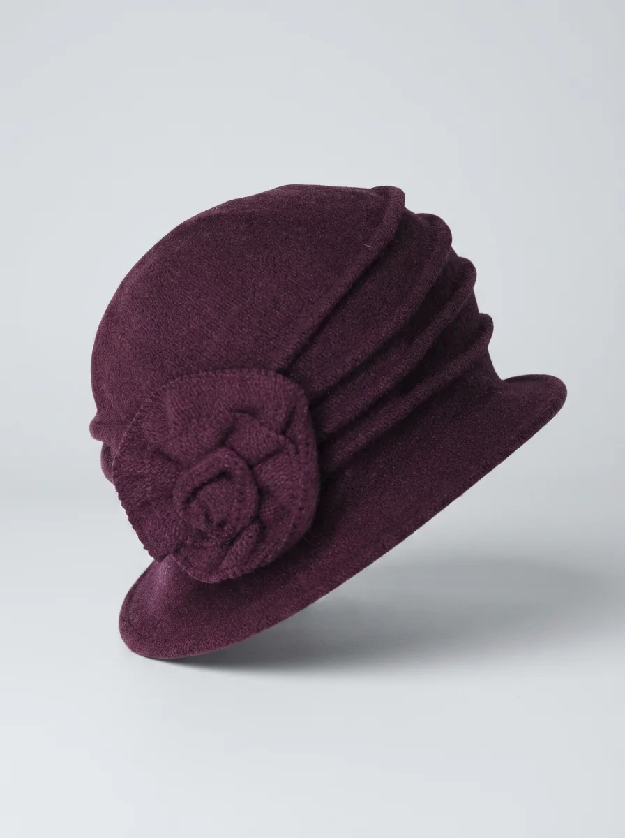 Chapeau cloche laine hivernal ornement fleur chic - Vue 13 - Chapeau cloche