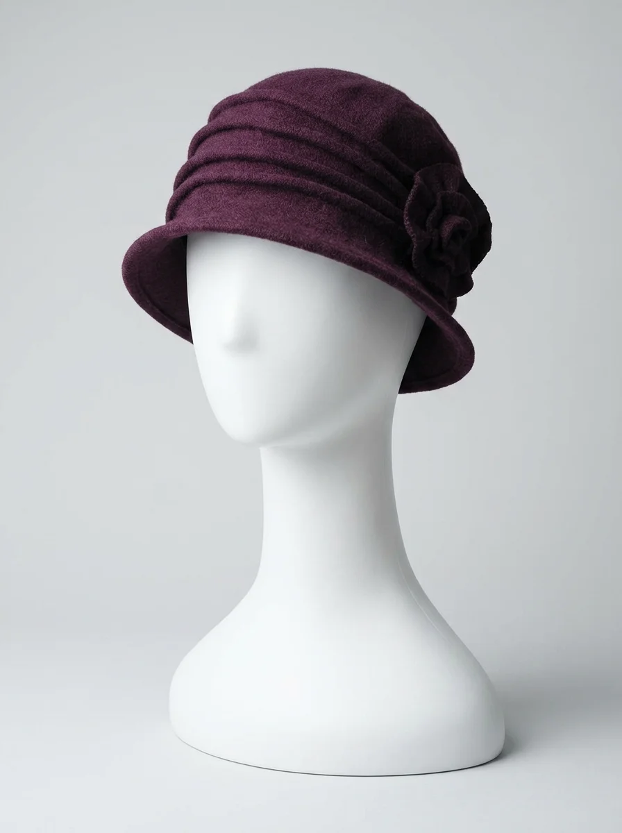Chapeau cloche laine hivernal ornement fleur chic - Vue 14 - Chapeau cloche