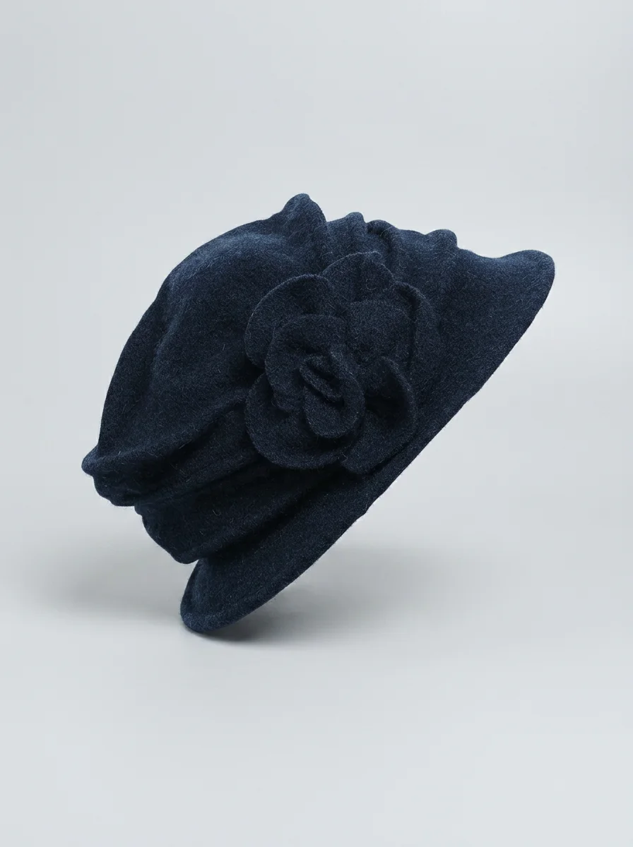 Chapeau cloche laine hivernal ornement fleur chic - Vue 7 - Chapeau cloche