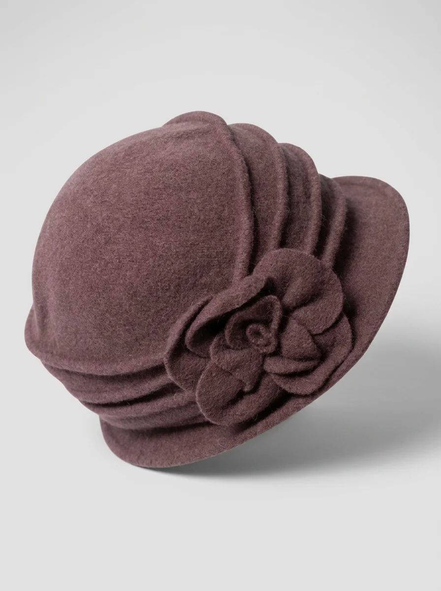 Chapeau cloche laine hivernal ornement fleur chic - Vue 9 - Chapeau cloche