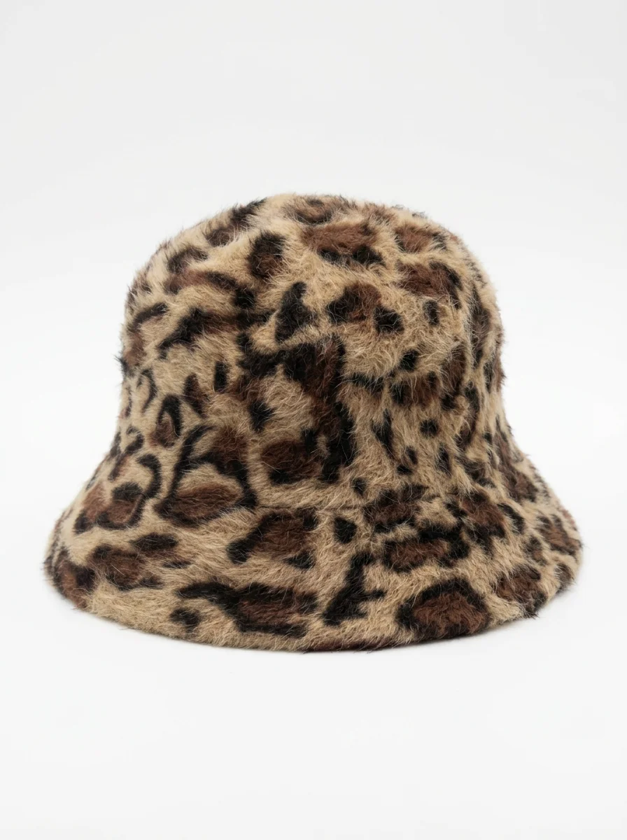 Chapeau cloche laine imprimé léopard vintage femme - Vue 1 - Chapeau cloche