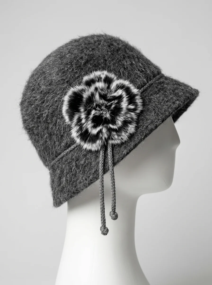 Chapeau cloche laine mélangée chic urbain femme - Vue 2 - Chapeau cloche