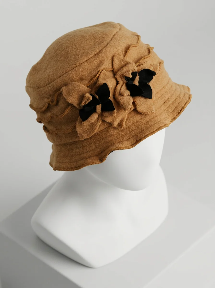 Chapeau cloche laine mélangée intérieur polaire doux - Vue 3 - Chapeau cloche