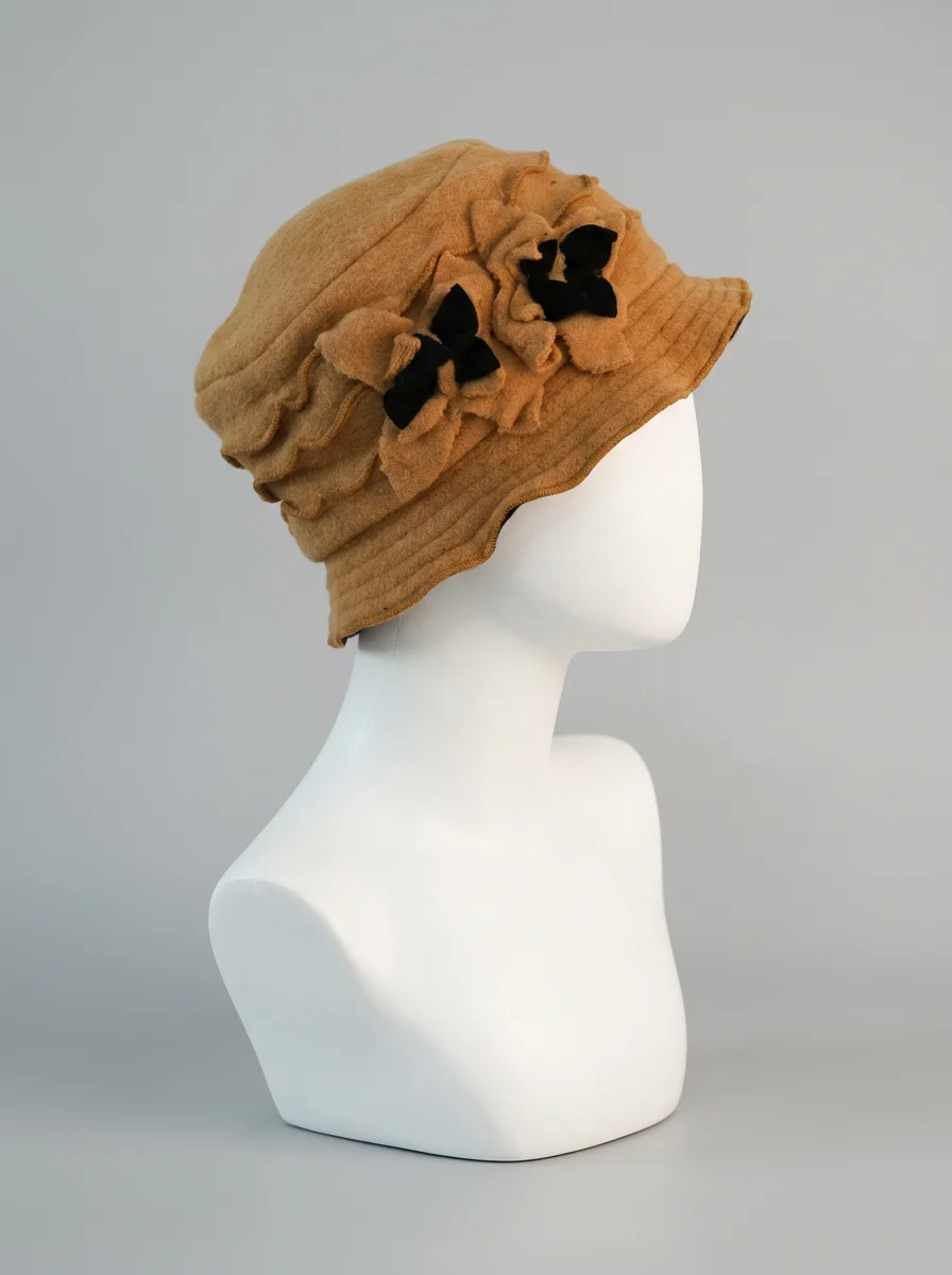 Chapeau cloche laine mélangée intérieur polaire doux - Vue 4 - Chapeau cloche