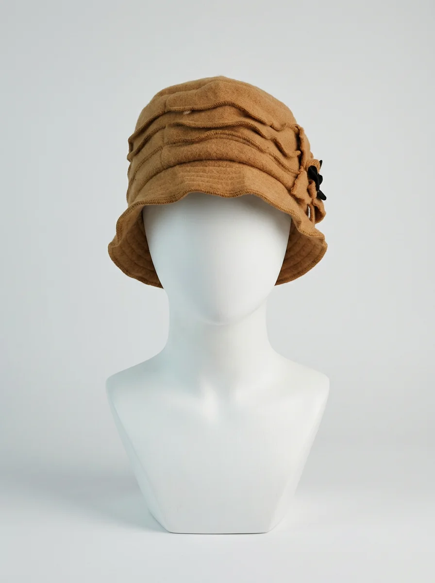 Chapeau cloche laine mélangée intérieur polaire doux - Vue 5 - Chapeau cloche